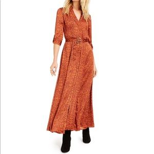 I.N.C. Python-Print snakeskin Maxi Shirtdress gown